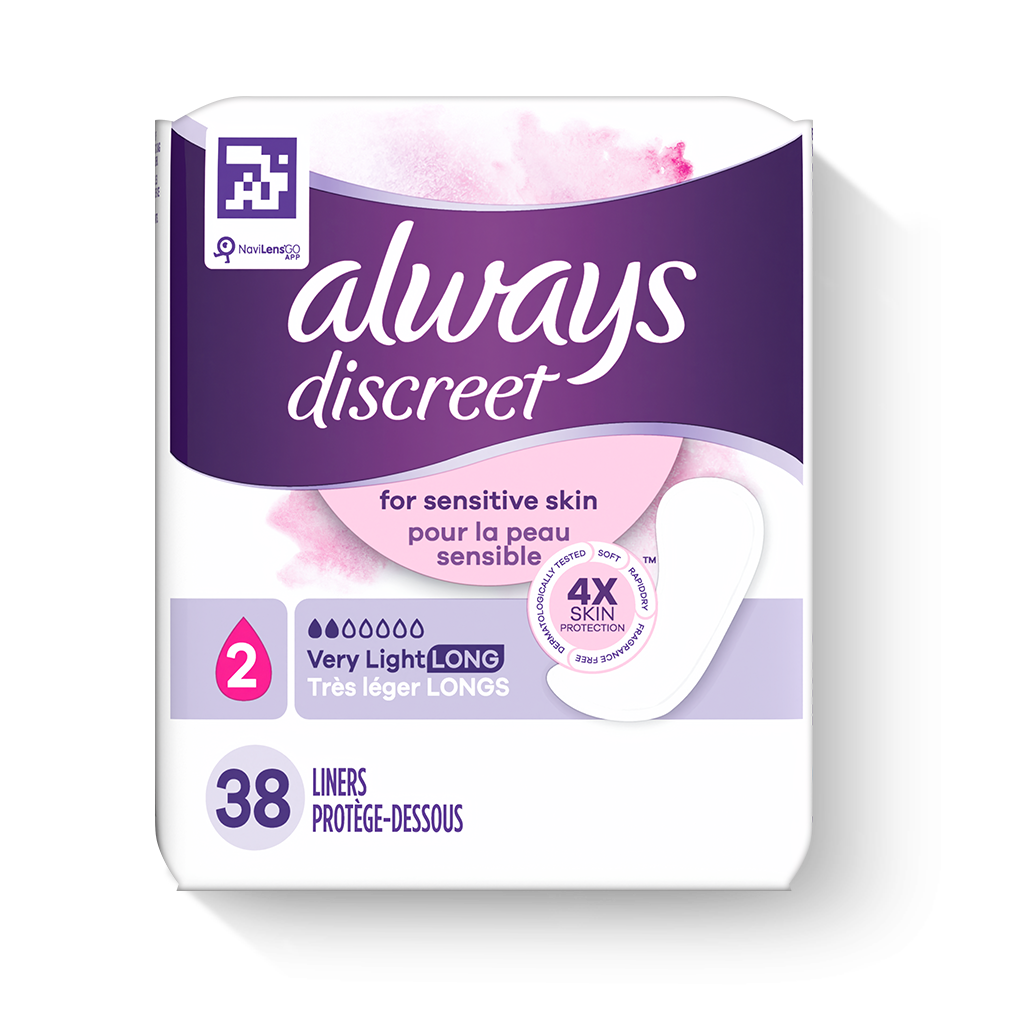 Serviettes Always Discreet Peau sensible Flux lourde, 38