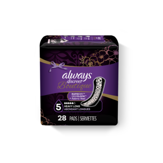ALWAYS DISCREET Boutique Incontinence Pads, Heavy, Long Length