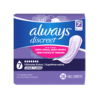 Serviettes d’incontinence post-partum Always Discreet Ultimate Extra Protect, 26