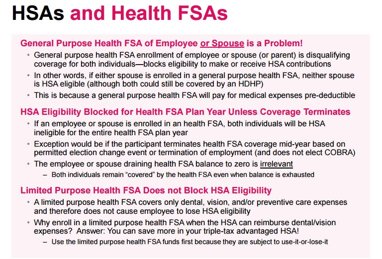 Limited Purpose Health FSA Preventive Expenses