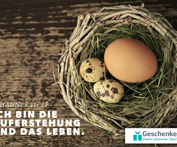 Diese Karte ziert ein österlicher Bibelvers