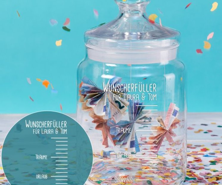 Wunscherfüllerglas als tolles Geldgeschenk