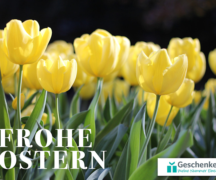 Wünsche frohe Ostern mit den farbenfrohen Frühlingsboten!