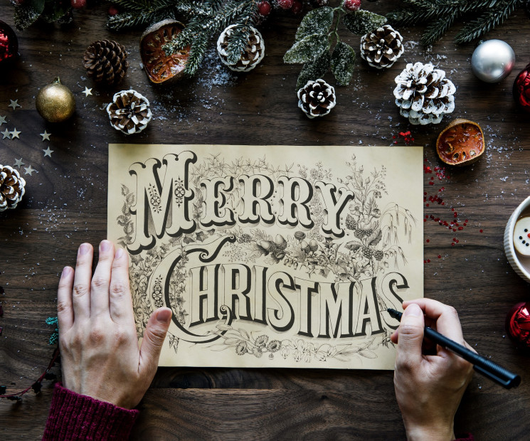 Niedliches Weihnachtsmotiv für deine Weihnachtspost