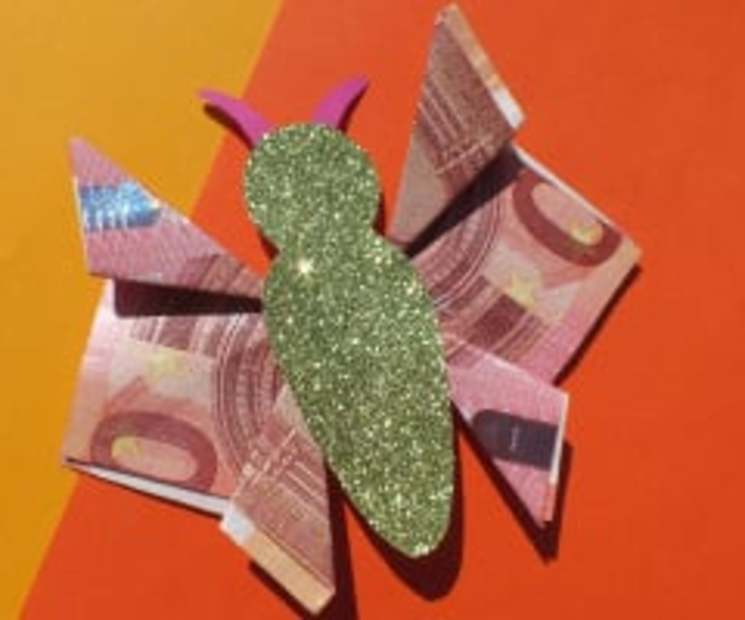 Schmetterling aus Geldscheinen falten  Einfache Anleitung für einen Geld-Schmetterling