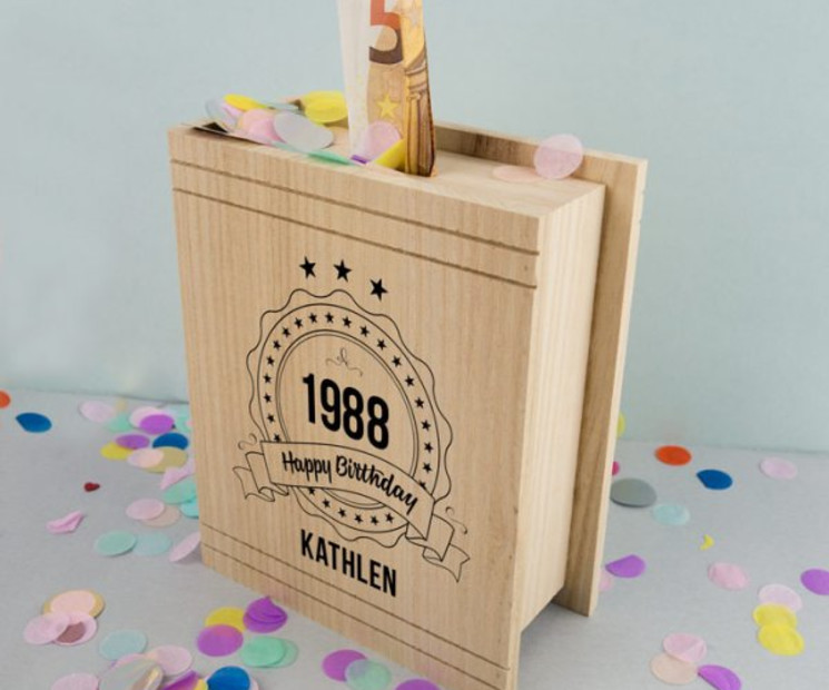 Happy Birthday - das Sparen kann losgehen-Spardose als Geburtstagsgeschenk