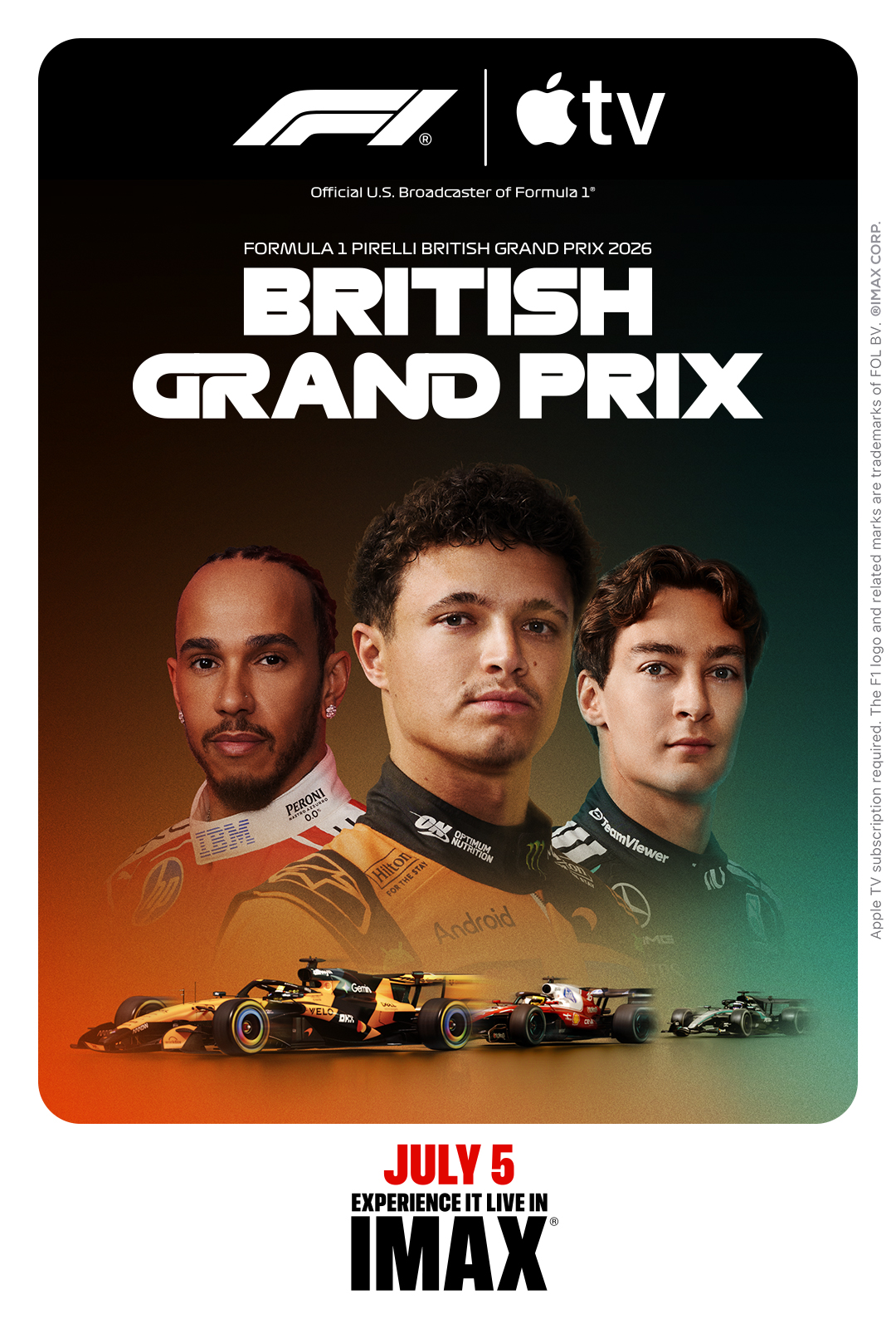 F1® on Apple TV Live in IMAX: British Race (2026) Movie Tickets