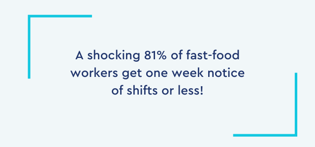Stat -81% fast food workers shifts 