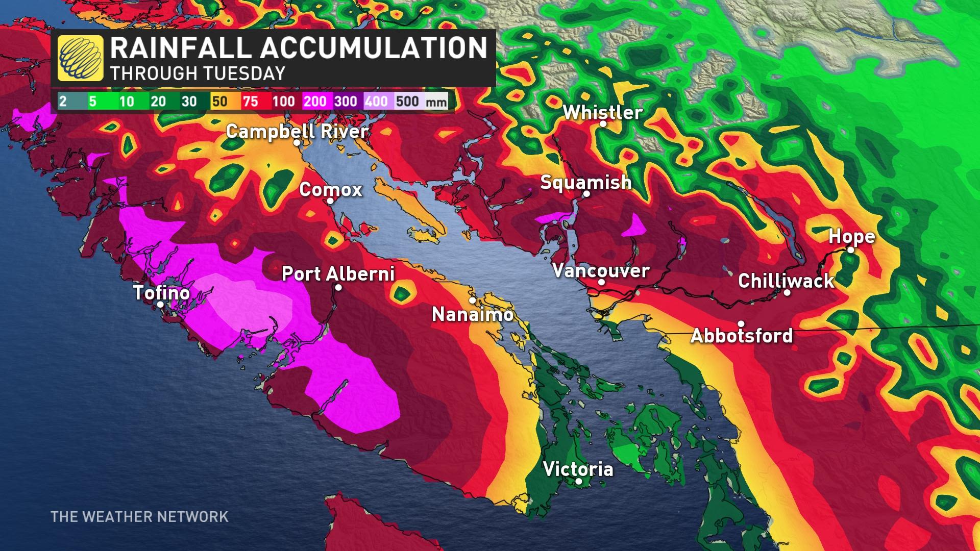 Soggy start to holiday weekend as heavy rain washes into B.C. The
