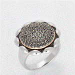 Paradise Black Sapphire Paved Ring