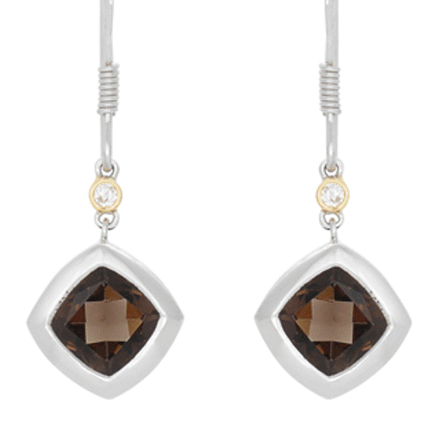 Paradise Square Smokey Quartz Drop Earrings
