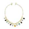 Color Carved 18K Necklace w/ Stone Charms ccsn102