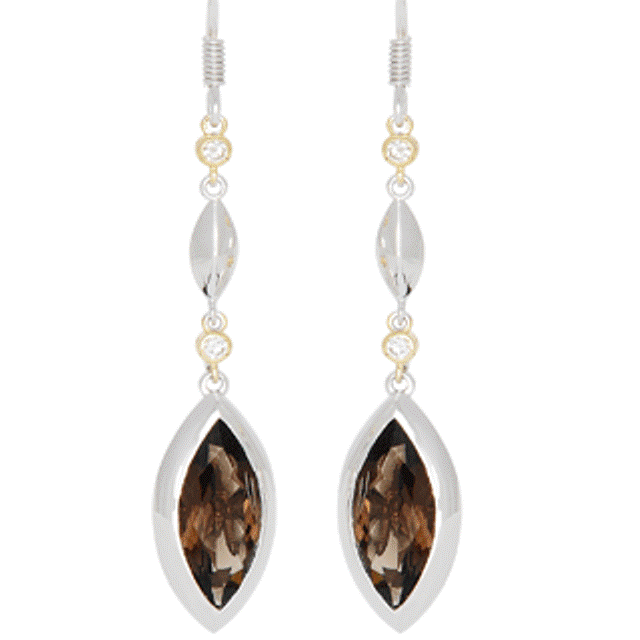Paradise Smokey Quartz Diamond Earrings
