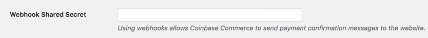 Webhook Shared Secret field