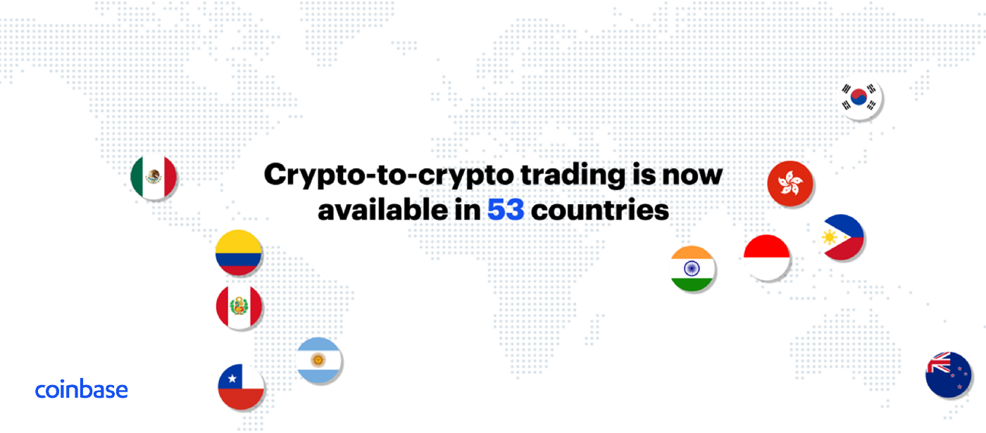 Expanding crypto-to-crypto support to more countries around the world