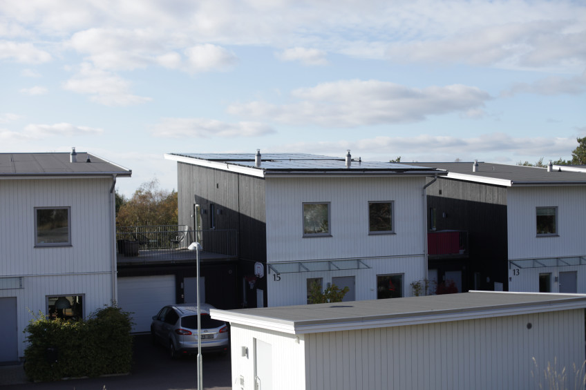 Solceller på villatak i Göteborg