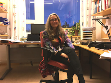 Marika Edoff i sitt kontor på Uppsala universitet