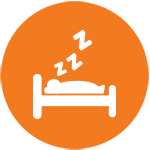 Sleeping in the bed icon