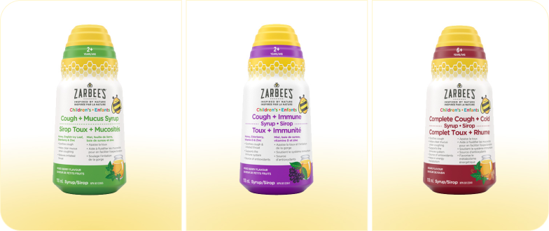 Un groupe de produits Zarbee's