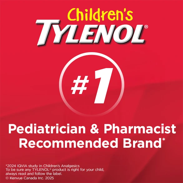 Children’s TYLENOL  is the #1 pediatrician and pharmacist recommended brand