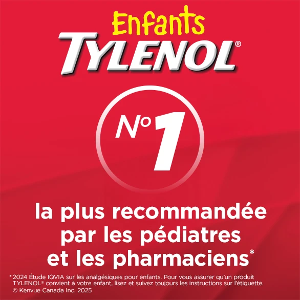 TYLENOL Enfants est la marque la plus recommandée par les pédiatres et les pharmaciens