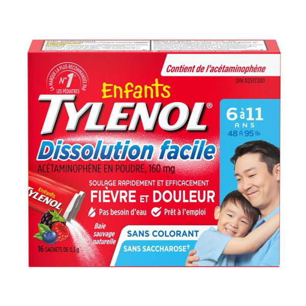 Sachet de poudre TYLENOL® Enfants Dissolution facile – 16 sachets