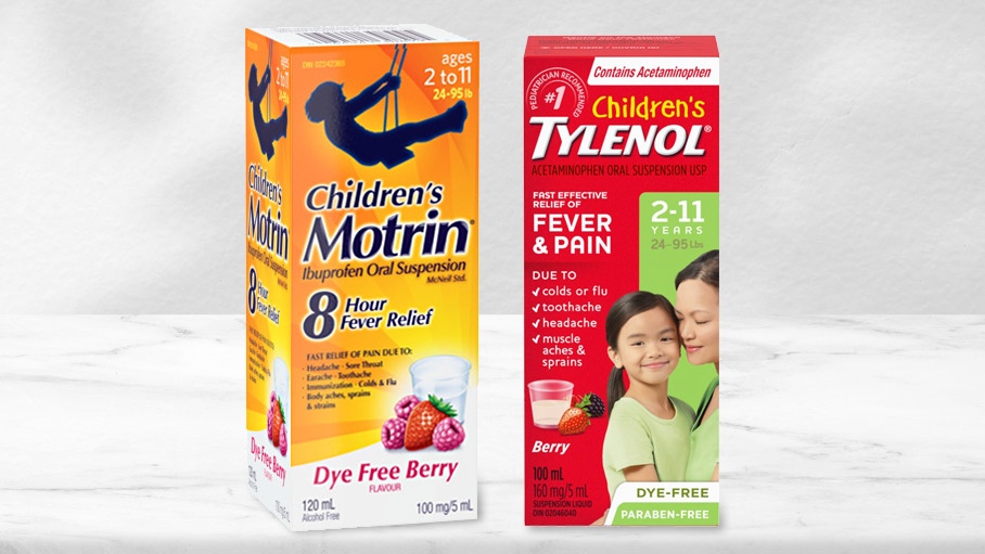 Children’s MOTRIN® Suspension for Pain and Fever Relief, and Children's TYLENOL® Fever and Pain