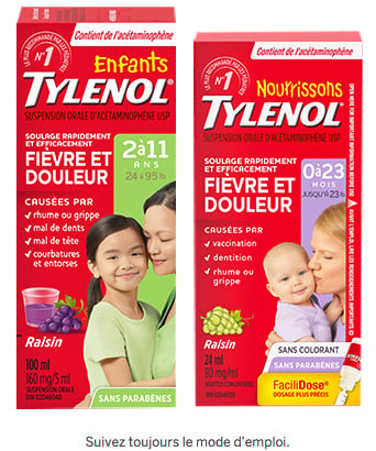 Suspension pour enfants TYLENOL® saveur de baies et de raisin