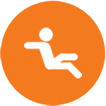 Icon of people sitting with one leg elevated