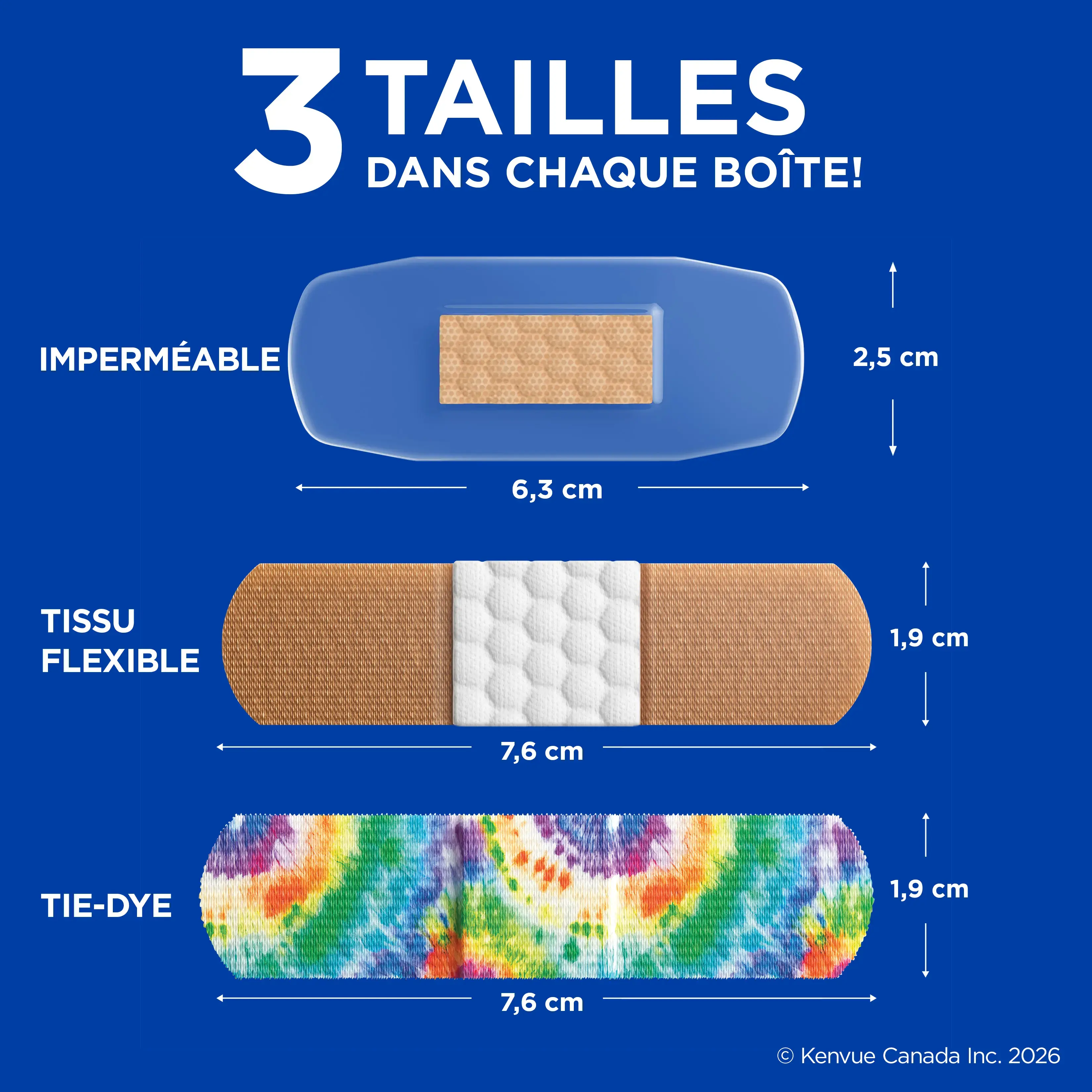 Boîte de 75 pansements assortis de marque BAND-AID®