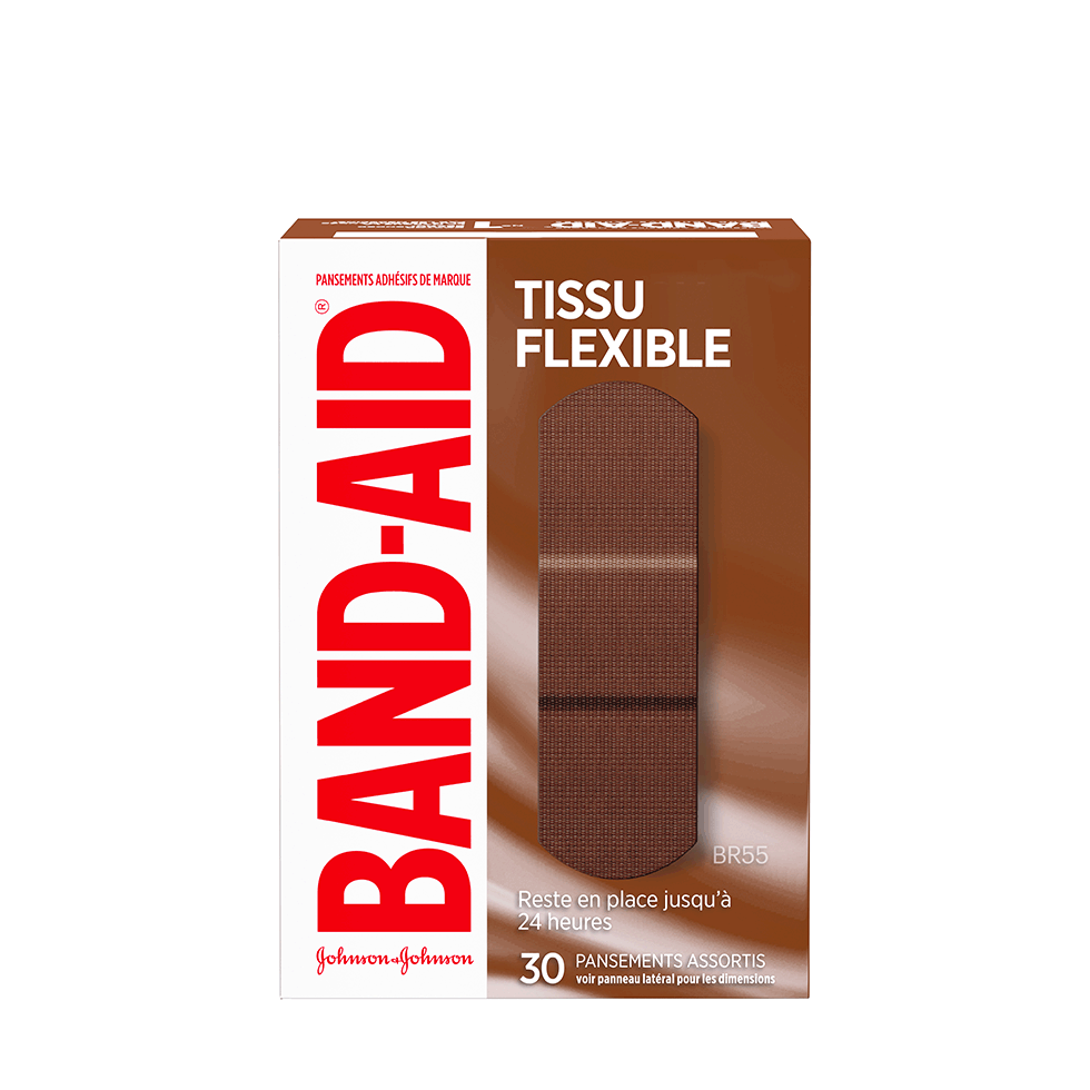 Boîte de pansements BAND-AID® Tissu flexible, BR55, 30 pansements assortis