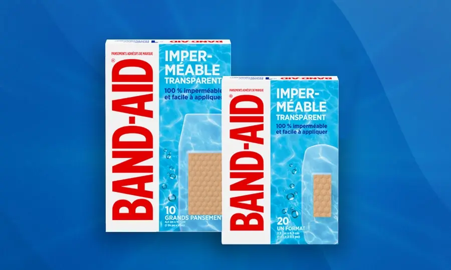 Pansements transparents et imperméables de marque BAND-AID®