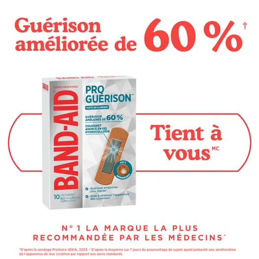 Les pansements adhésifs Band-Aid Pro Guérison améliorent la guérison de 60 %