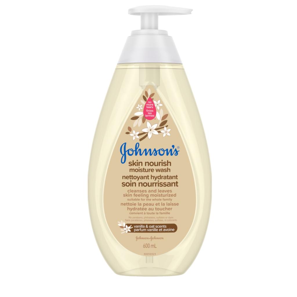 Avant du flacon-pompe de 600 ml du nettoyant hydratant JOHNSON’S® Soin nourrissant