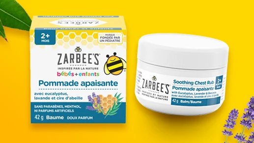 Pommade apaisante Zarbee's pour bébés et enfants – boîte et pot contenant le baume