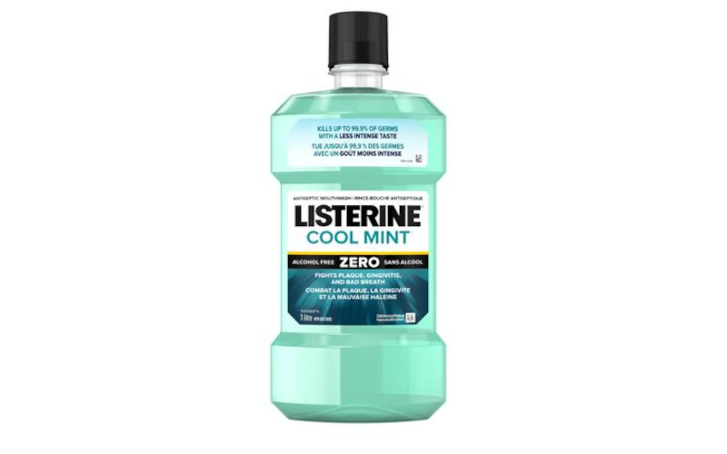 Listerine's Zero Cool Mint Alcohol Free Mouthwash