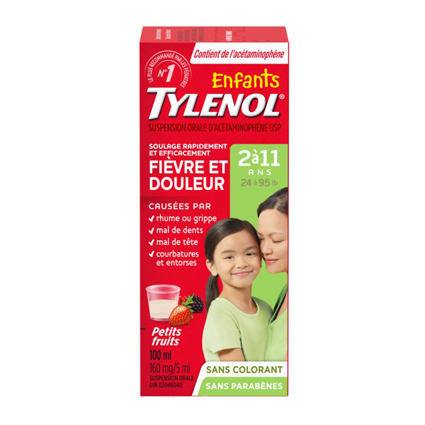 Enfants TYLENOL® Fièvre et douleur Petits fruits