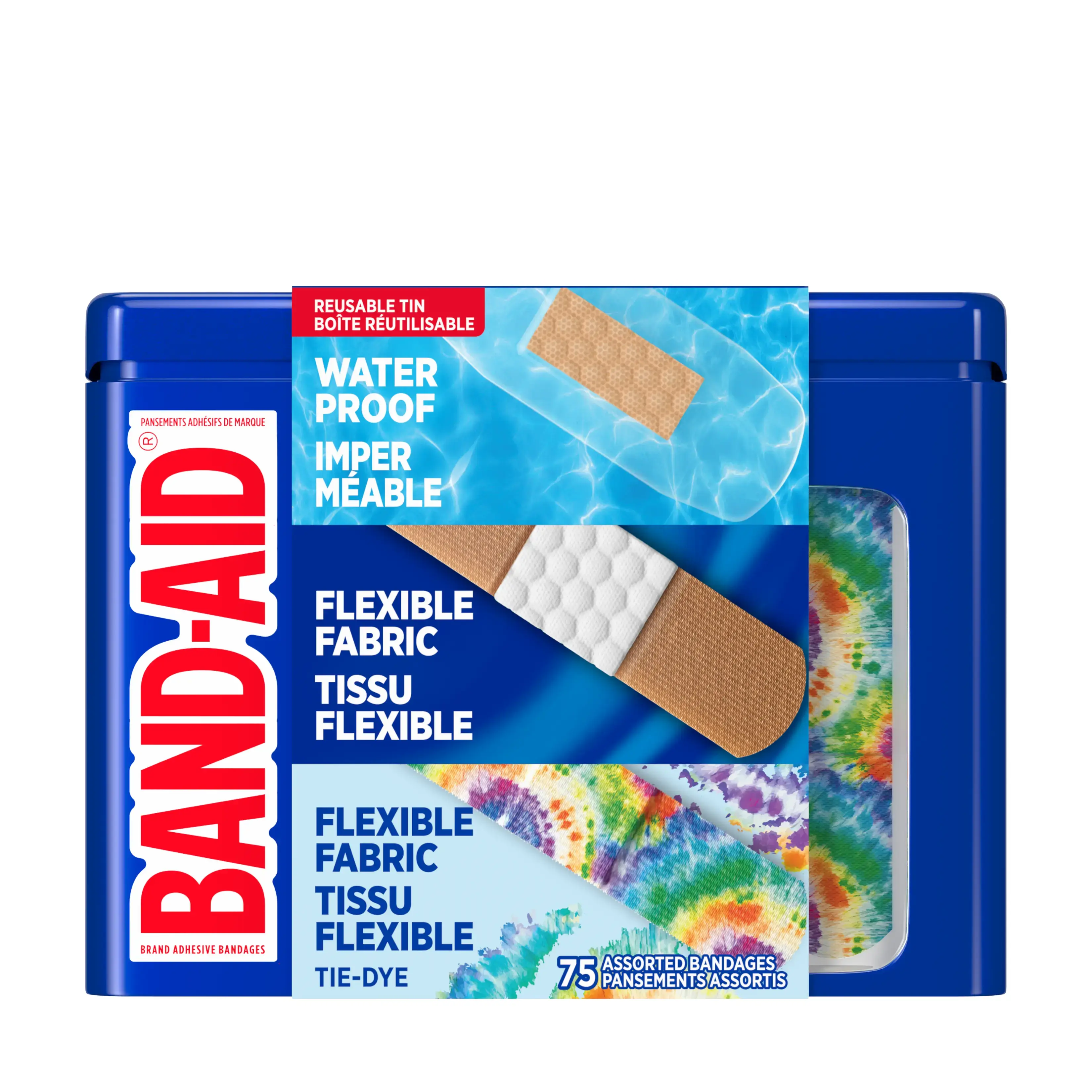 Boîte de 75 pansements assortis de marque BAND-AID®