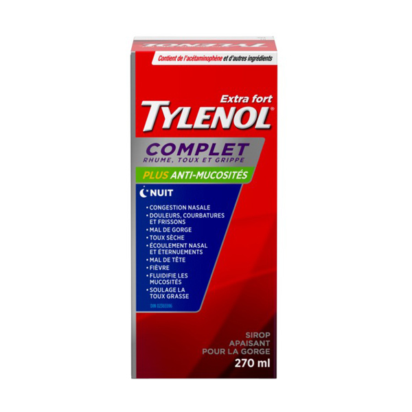 Extra Fort TYLENOL® Complet Rhume, Toux et Grippe Nuit Sirop