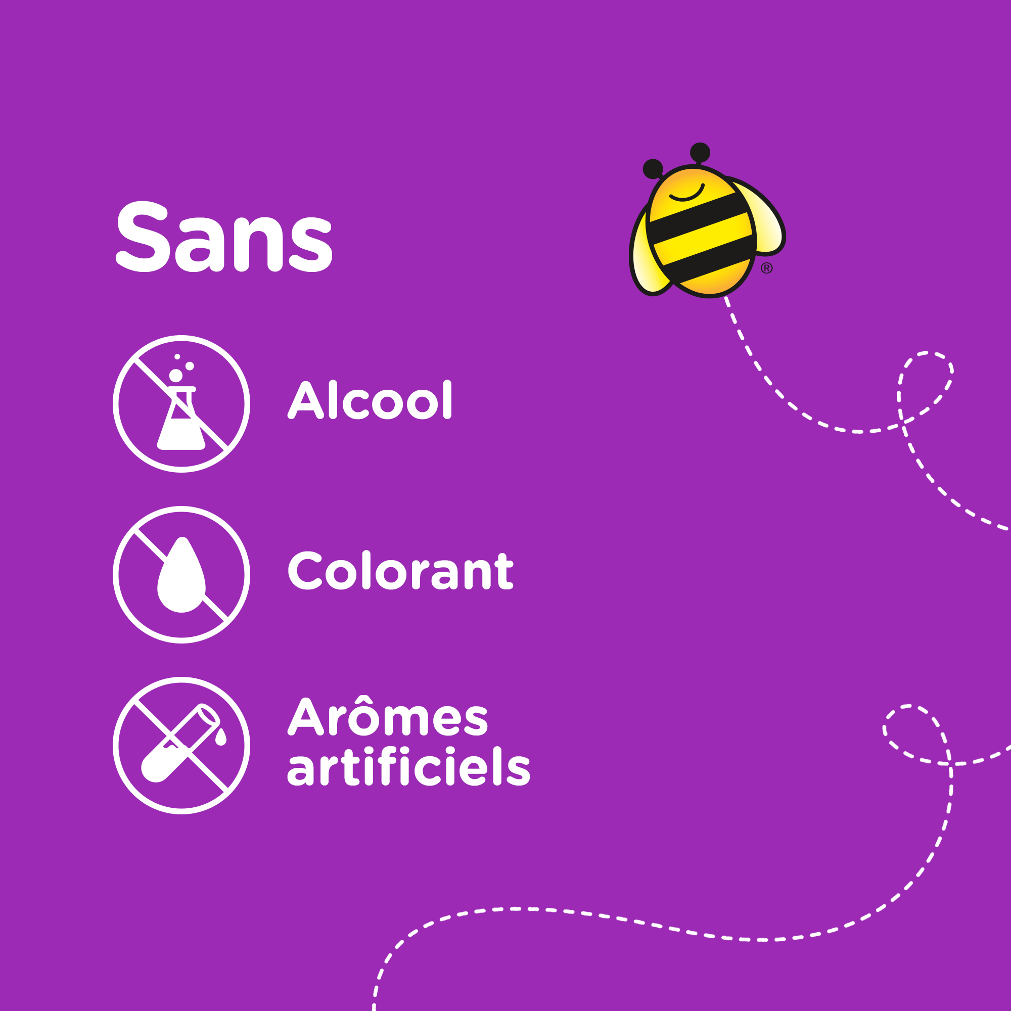 Les comprimés à croquer Multivitamine quotidienne + Immunité, pour enfants Zarbee’s® sont exempts d’alcool, de colorants et d’arômes artificiels