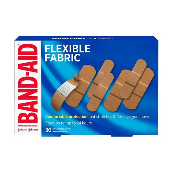 Band-Aid flexible fabric bandages 80 assorted sizes box