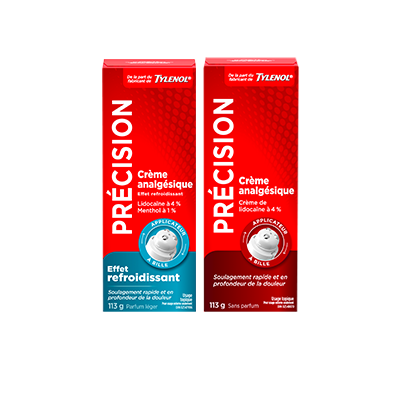Crèmes analgésiques TYLENOL® Precise – Sensation de fraîcheur, et Sans parfum