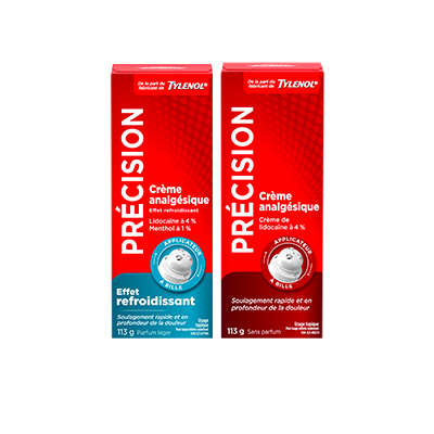 Crèmes analgésiques TYLENOL® Precise – Sensation de fraîcheur, et Sans parfum