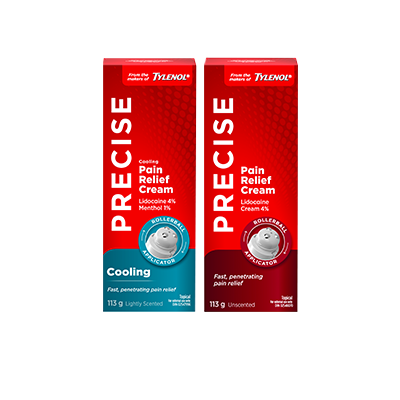 Precise Pain Relief Creams from the Makers of Tylenol, cooling and non-sensate