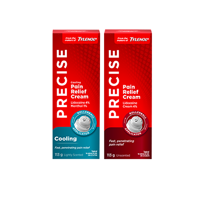Precise Pain Relief Creams from the Makers of Tylenol, cooling and non-sensate