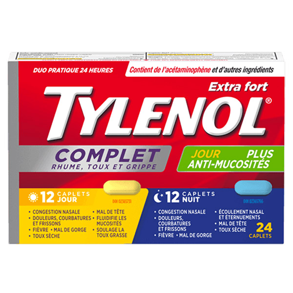 Extra Fort TYLENOL® Complet Rhume, Toux et Grippe Jour et Nuit