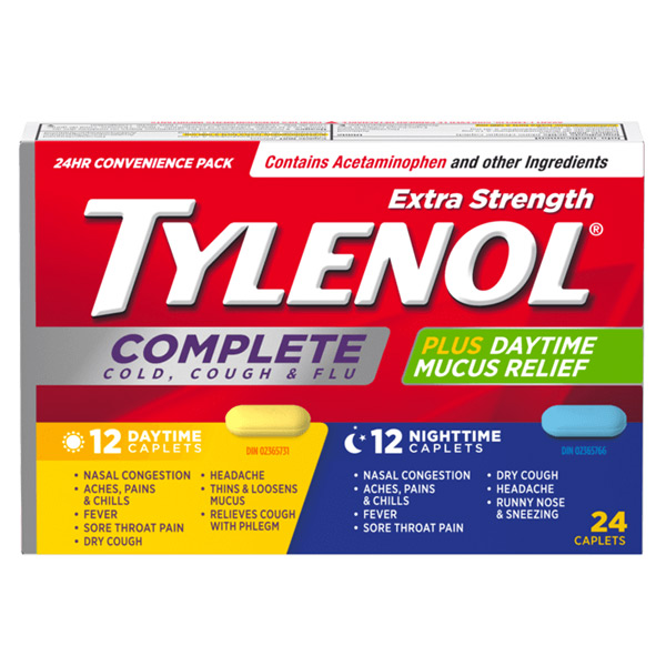 Extra Strength TYLENOL® Complete Cold, Cough & Flu Daytime & Nighttime, 40 tablets