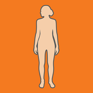 Female body icon in orange colour