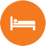 Sleeping in bed icon