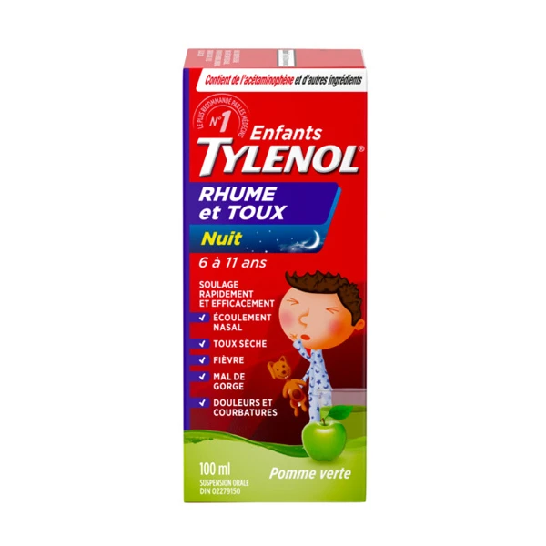 Enfants TYLENOL® Rhume et Toux Pomme Apaisante